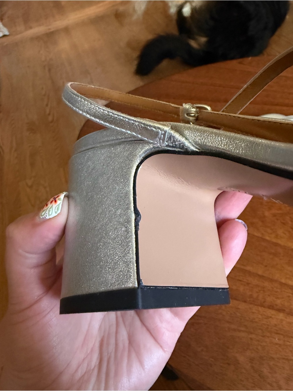 Nomasei Silver Metallic Slingback Block Heel Birdie Sandals Silver Size EU 39.5 - Picture 4 of 9